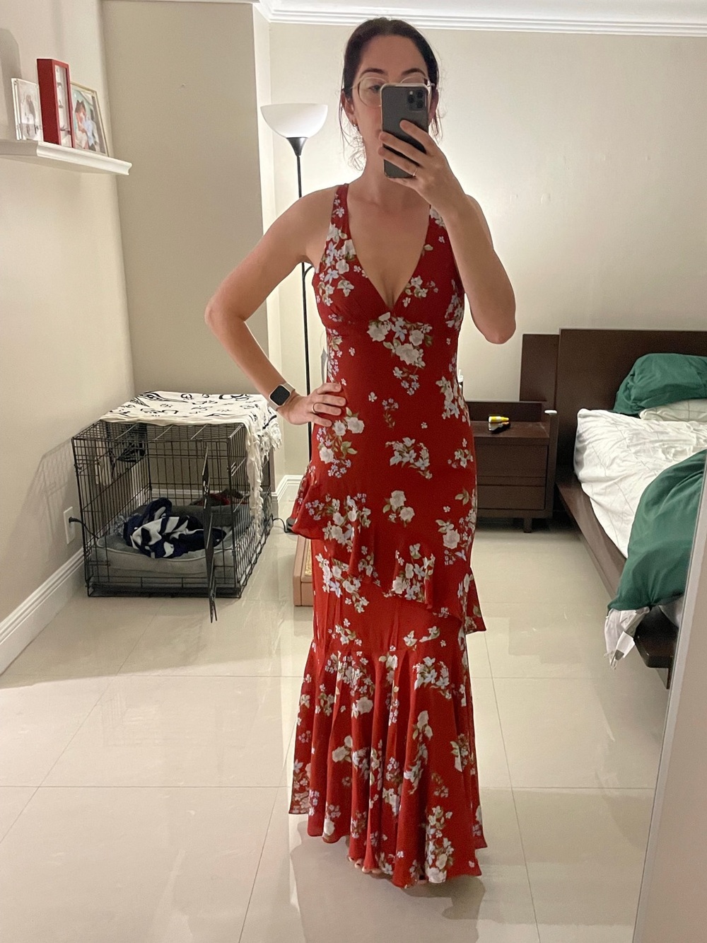 WAYF red floral dress